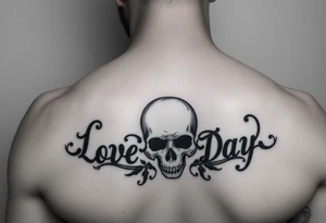 Love Each Day tattoo with  a skull tattoo idea