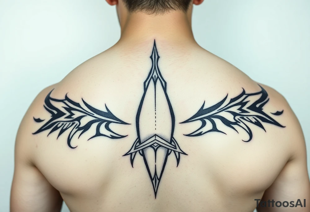 erect penis line drawing tattoo idea