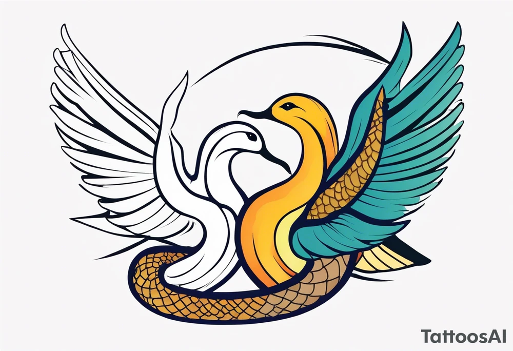 A Snake and a dove with “Matthew 10:16” included tattoo idea