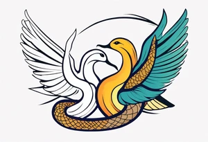 A Snake and a dove with “Matthew 10:16” included tattoo idea