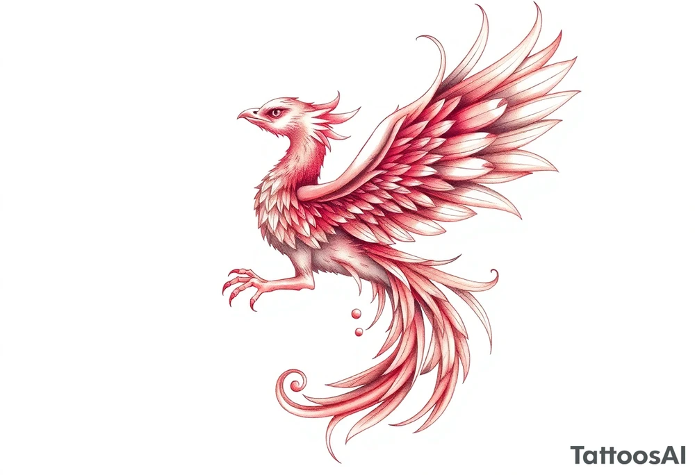 Powerful Phoenix rising tattoo idea