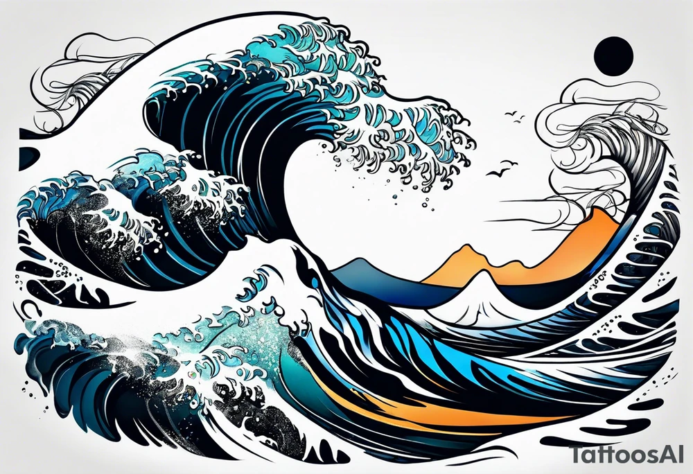 ocean, wave tattoo idea