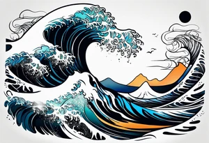 ocean, wave tattoo idea