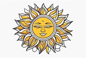 a sun with blond hair tattoo idea