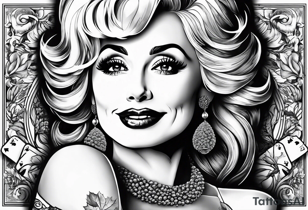 Dolly Parton holding an acorn tattoo idea