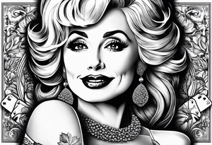 Dolly Parton holding an acorn tattoo idea
