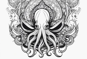 squid with adult swim style tattoo idea