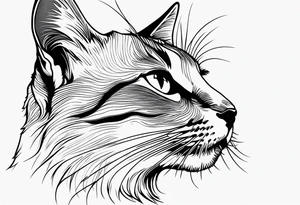 left side profile of a cat face tattoo idea