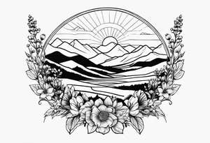 hills, wildflowers, sunshine, no trees,  delicate tattoo idea