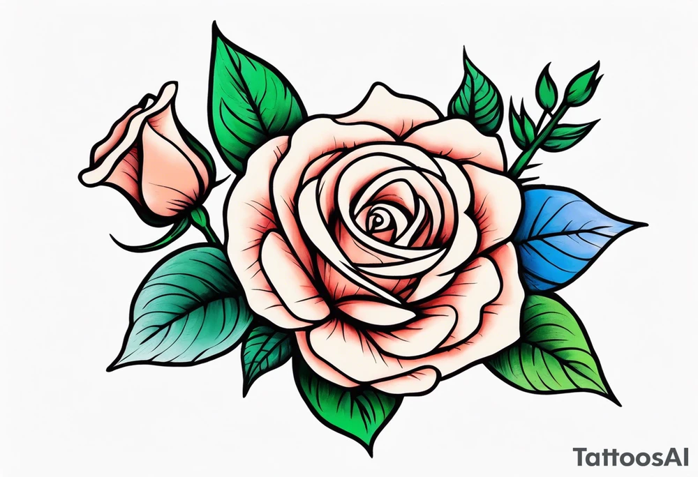 Rose  with Chelsea name tattoo idea