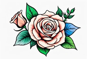 Rose  with Chelsea name tattoo idea