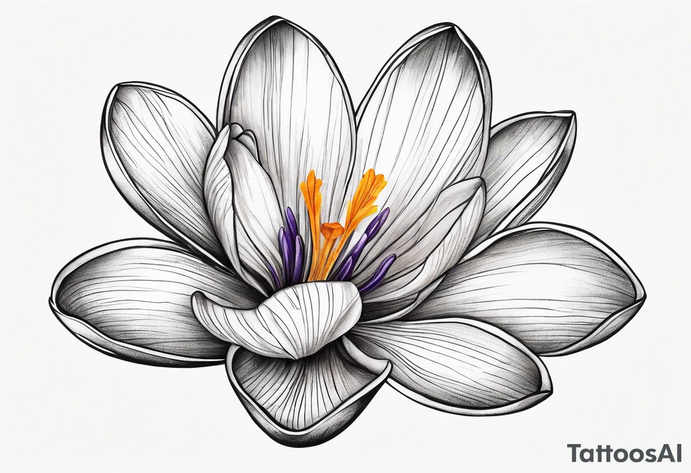 crocus flower design tattoo idea