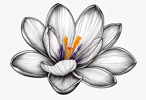 crocus flower design tattoo idea