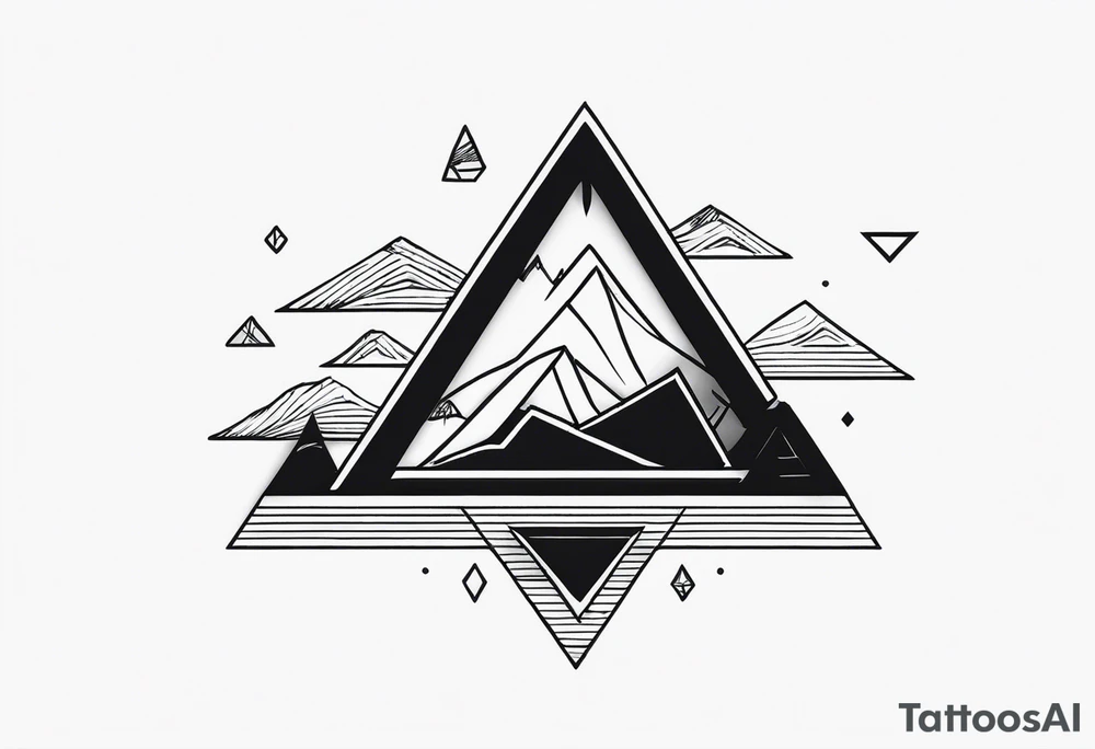 guam theme, modern, minimalist, triangle background tattoo idea