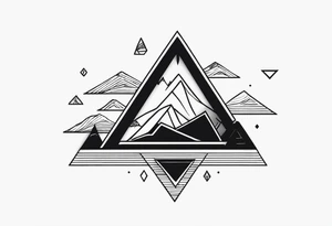 guam theme, modern, minimalist, triangle background tattoo idea