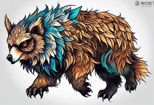 leaping owlbear tattoo idea