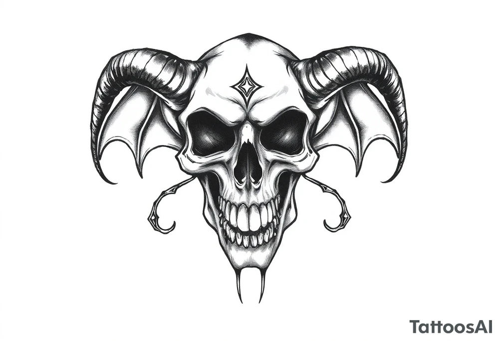 skull deamons tattoo idea