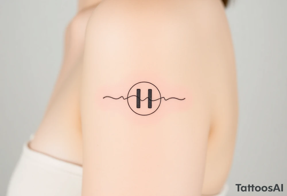 Line tattoo scene with play symbol, pause symbol, stop symbol, rewind symbol, mental health awareness tattoo idea