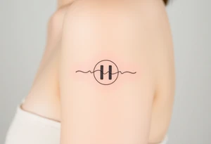 Line tattoo scene with play symbol, pause symbol, stop symbol, rewind symbol, mental health awareness tattoo idea