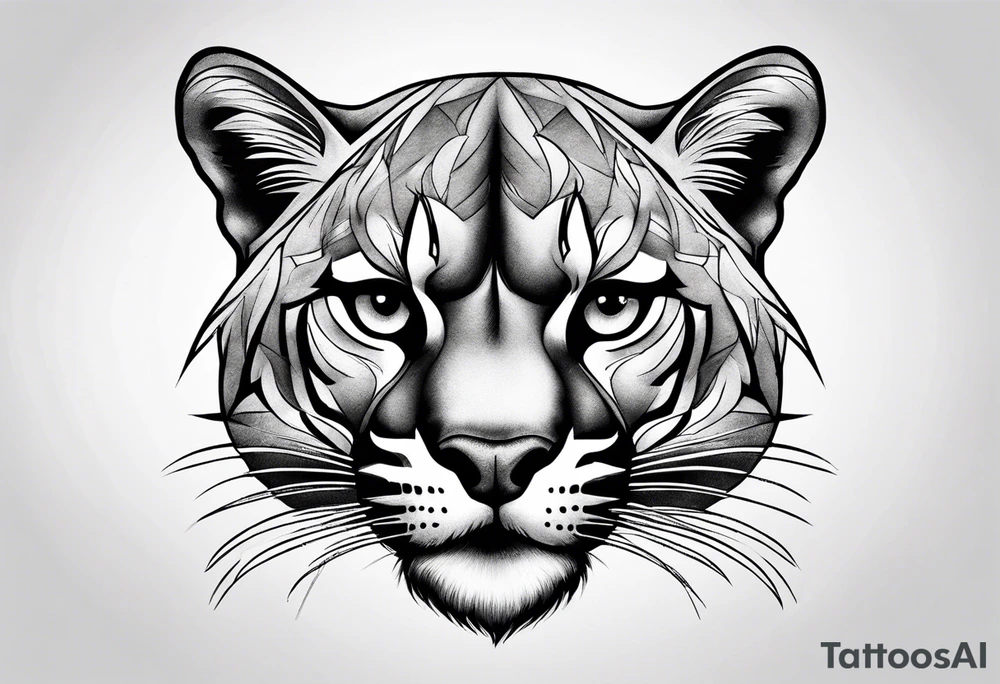 mountain lion growling or roaring tattoo idea