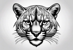 mountain lion growling or roaring tattoo idea