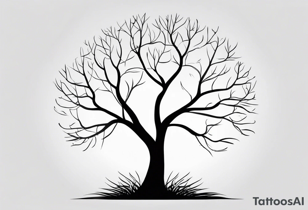 Tree Silhouette - Simple outline of a tree without leaves. tattoo idea