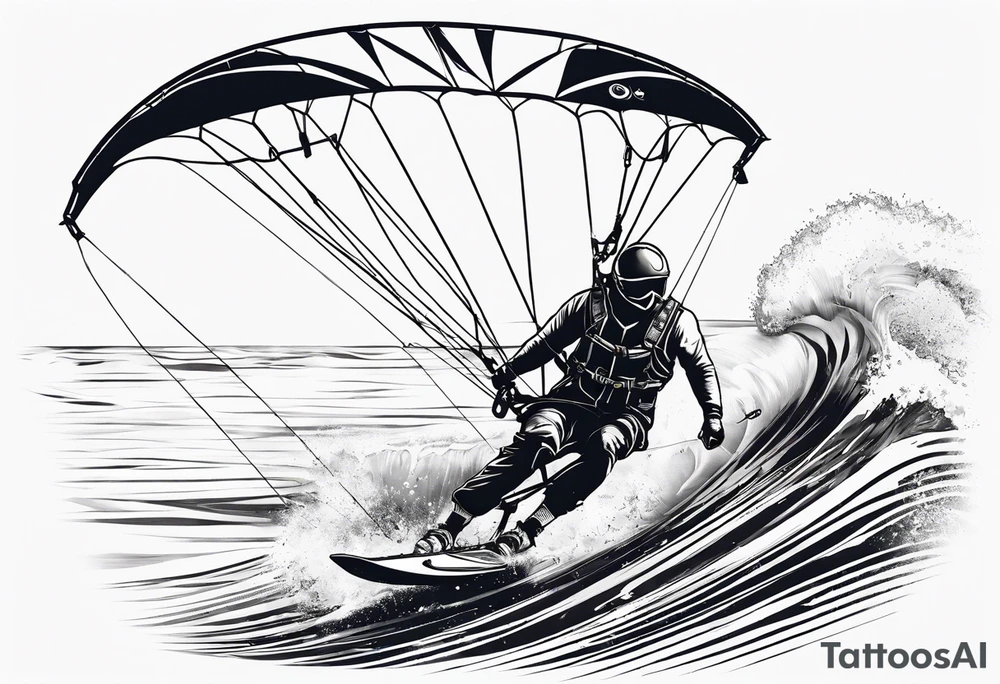 I want a tattoo of a kitesurfer with a heart-shaped sail tattoo idea