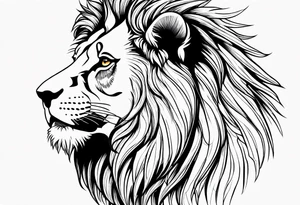 Courageous lion for my shoulder, side profile tattoo idea