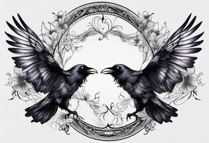 A Butterfly and a Raven together, they have the same size tattoo idea