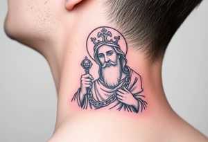 russian christian orthodox jesus xristos holding the russian orthodox thurible chains tattoo idea