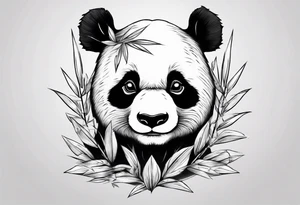 Panda with bamboo tattoo idea