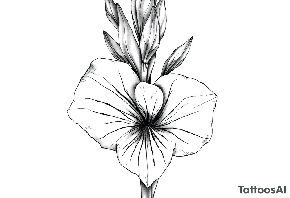 Large gladiolus tattoo idea