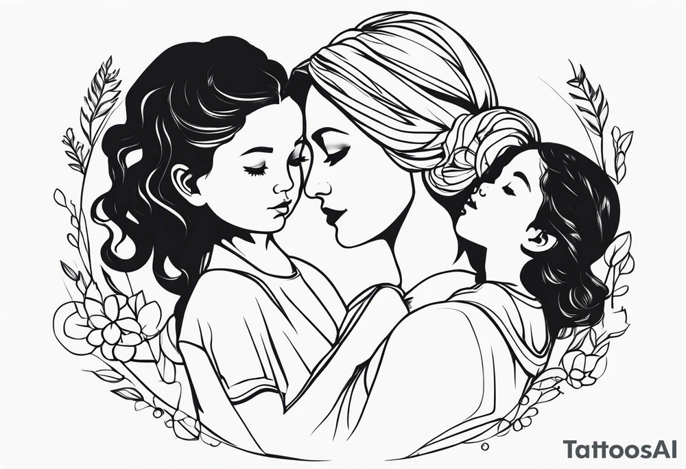 mother and daughters tattoo idea