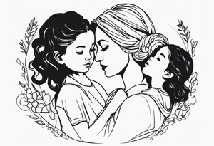 mother and daughters tattoo idea