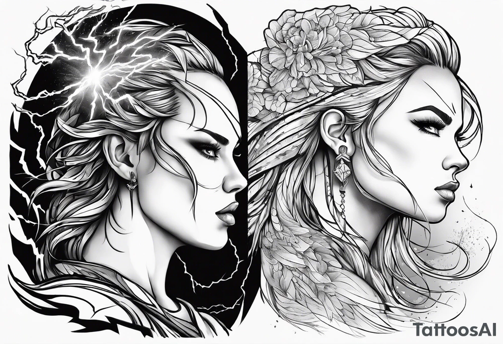 Lightning and thunder tattoo idea