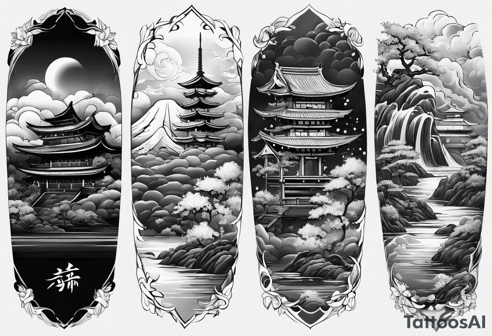 Japanese theme on forearm for men tattoo idea Japanese theme on forearm for men tattoo idea