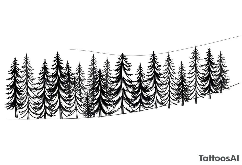 Coniferous forest tattoo sleeve black and gray tattoo idea Coniferous forest tattoo sleeve black and gray tattoo idea