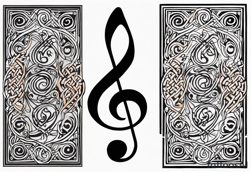 Celtic style bass clef tattoo idea