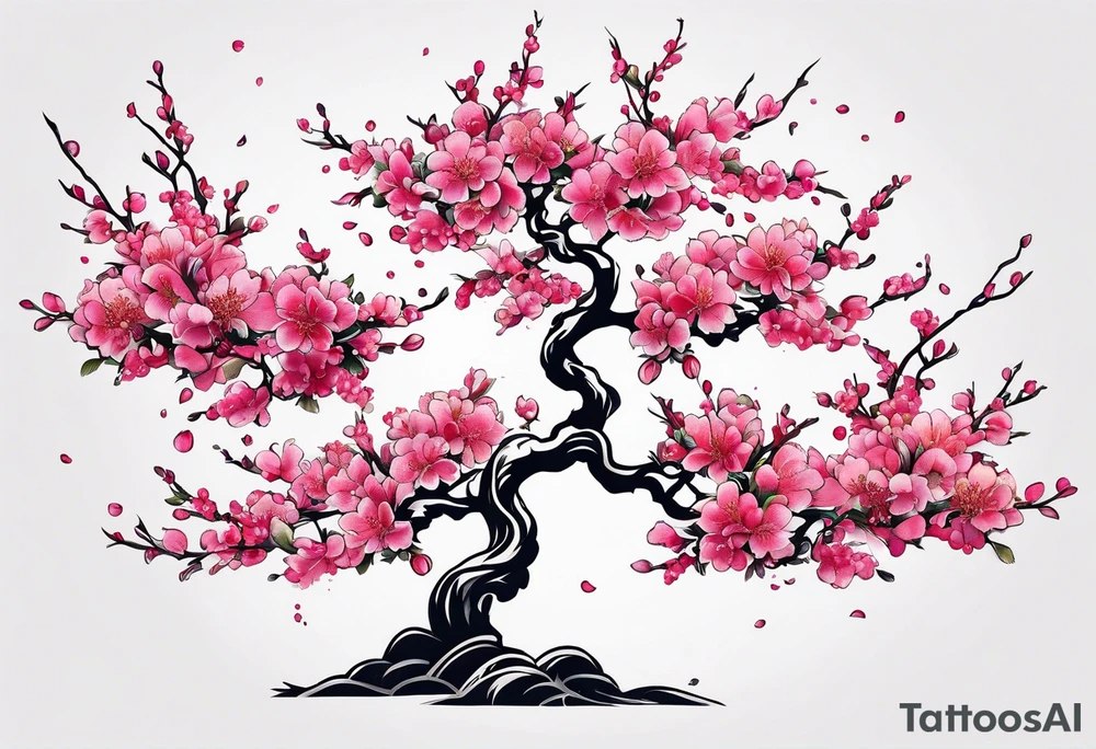 Japanese cherry tree tattoo idea