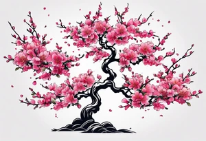 Japanese cherry tree tattoo idea