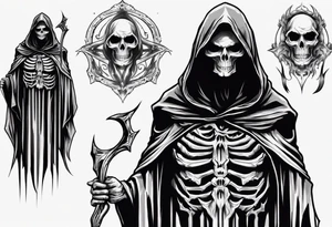 hooded reaper upper body no face tattoo idea