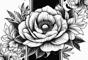 Arm wrap floral dainty with bee tattoo idea