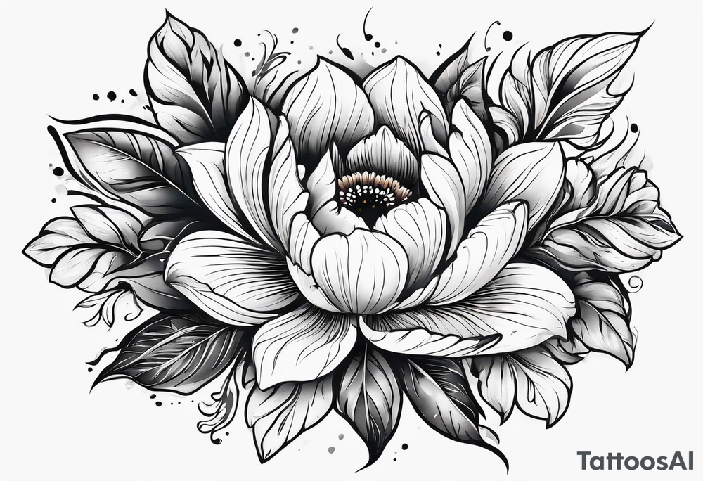 Flower fire for a male tattoo tattoo idea