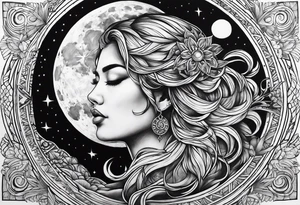 sacred moon tattoo idea