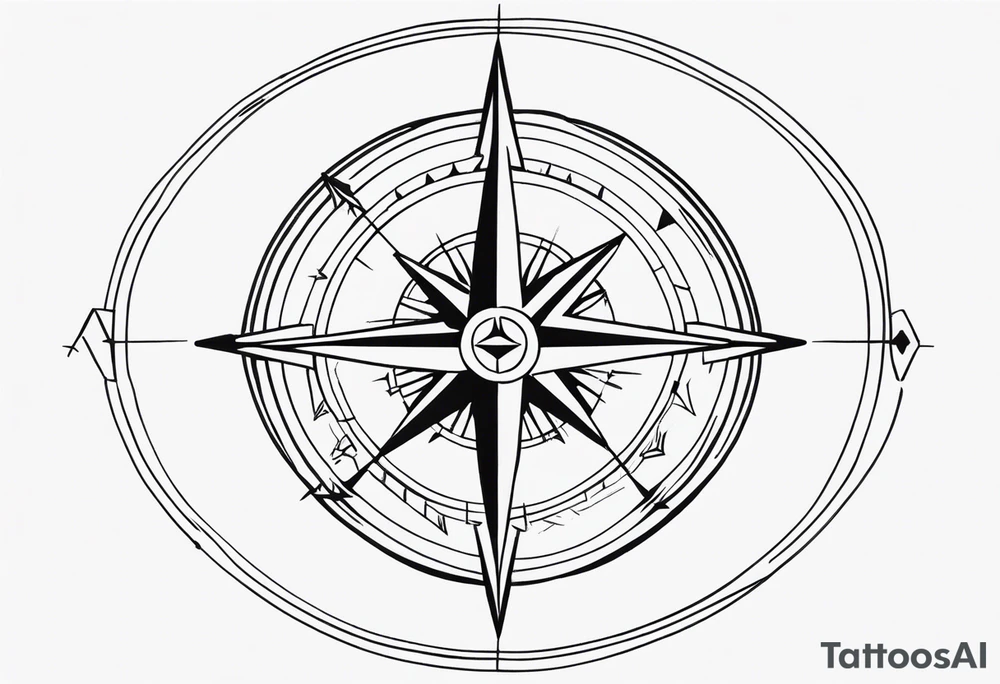 full arrow compass tattoo idea