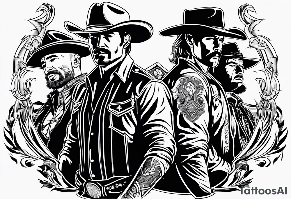 western cowboy tattoo idea