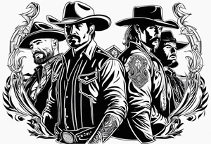 western cowboy tattoo idea