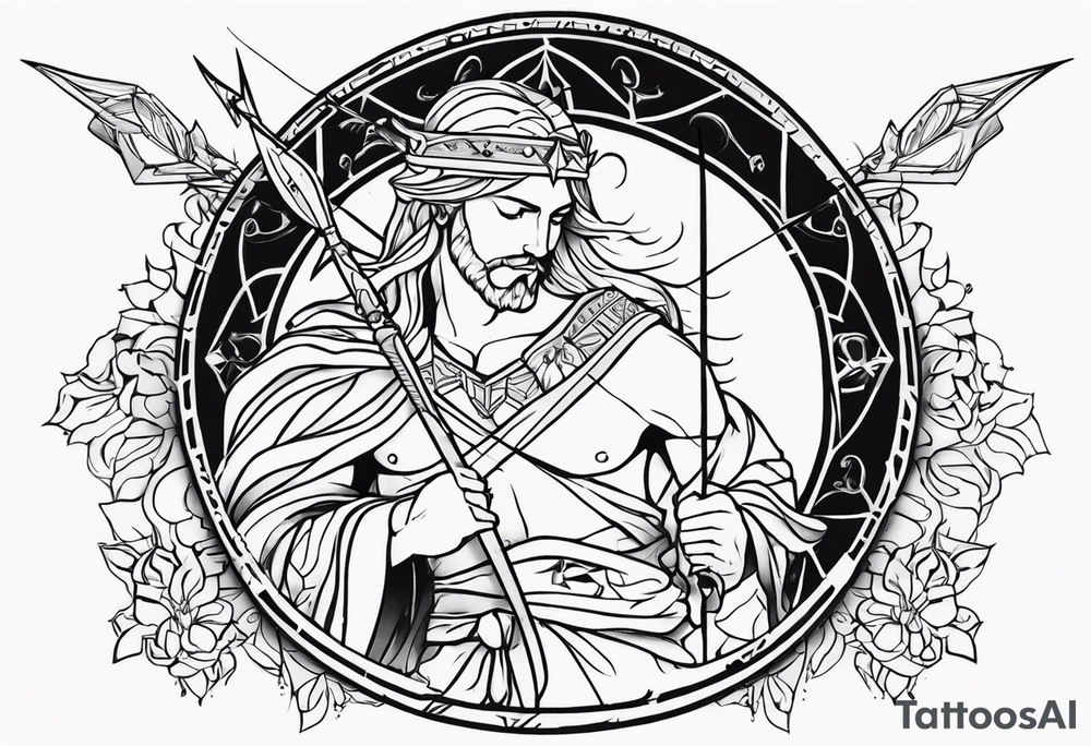 sagittarius, faith, strong, warrior, god, jesus, christ tattoo idea