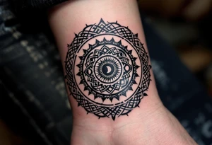Celtic Moon Phase Mandala
Mandala with moon phases encased in knotwork. Inked in charcoal black, with lunar gray and soft purple accents. tattoo idea