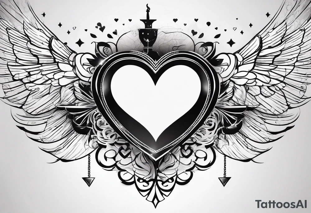 the man save my life with heart baloon with heartbeat pulse tattoo idea